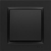 Czarny łącznik jednoklawiszowy Simon 10 w kwadratowej ramce